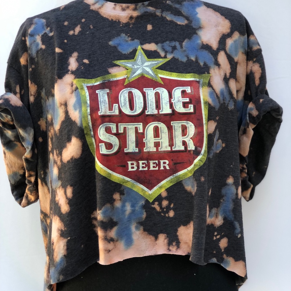 Distressed lone star crop top